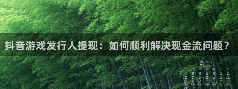 ag街机官网代理注册：抖音游戏发行人提现：如何顺利解决现金流问题？