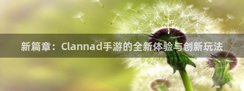ag街机gs：新篇章：Clannad手游的全新体验与创新玩法